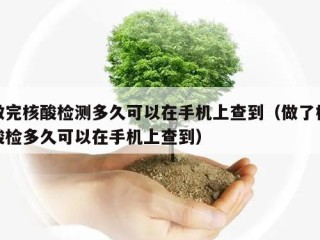 做完核酸检测多久可以在手机上查到（做了核酸检多久可以在手机上查到）